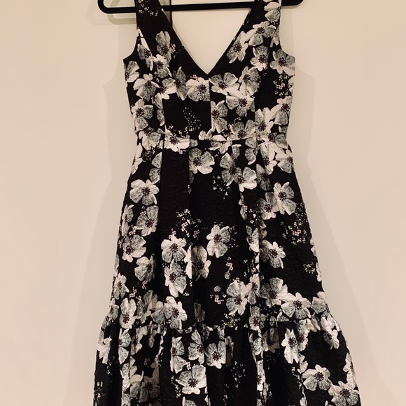 Erdem Printed Floral Jacquard Gaby Fit N Flare Dress w Pockets - Picture 8 of 15